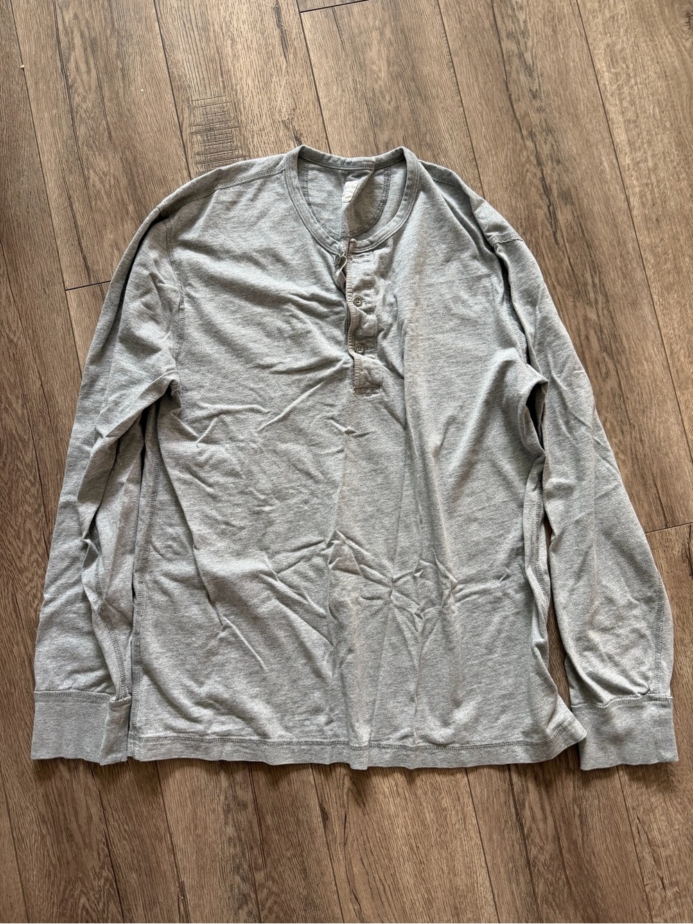 J. Crew Men's Long-Sleeve Henley in Light Gray